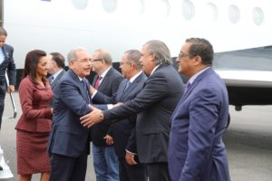 Presidente Danilo Medina y la primera dama Cándida Montilla de Medina al llegar a Nueva York, Estados Unidos,